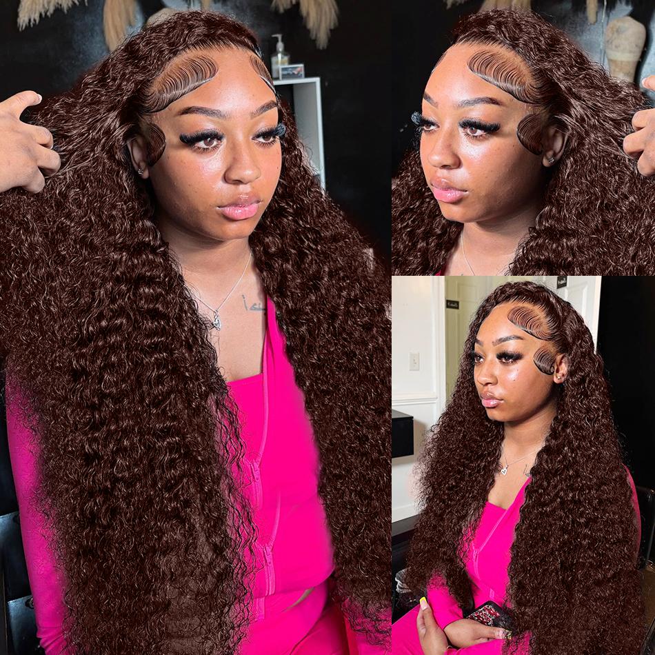 30 32 Inch Chocolate Brown Deep Wave 13x4 Lace Frontal Closure Wig Real Brazilian Human Hair Wig For Women 13x6 HD Transparent Lace Front Human Hair Wig No odor No knots Tiktokshopbacktoschool 30 32 Inch Chocolate Brown Deep Wave 13x4 Lace Frontal Closure Wig Real Brazilian Human Hair Wig For Women 13x6 HD Transparent Lace Front Human Hair Wig No odor No knots Tiktokshopbacktoschool