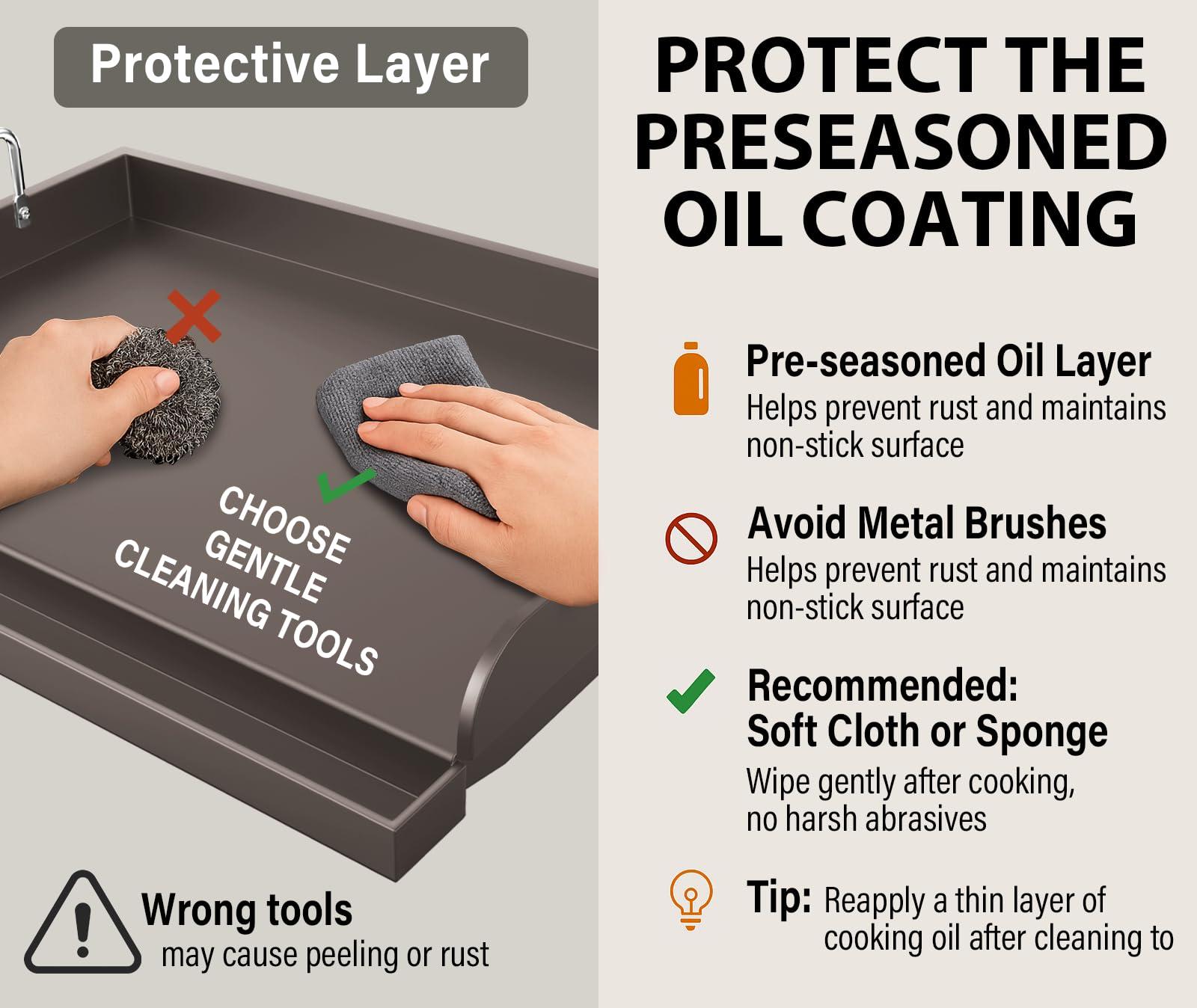 Cast Iron Griddle for Gas Grill Flat Top Griddle Insert for Outdoor Gas Grill, 25" x16" Cooking Skillet Plate Pan Teppanyaki Perfect for Healthy Cooking, Parties & Camping
