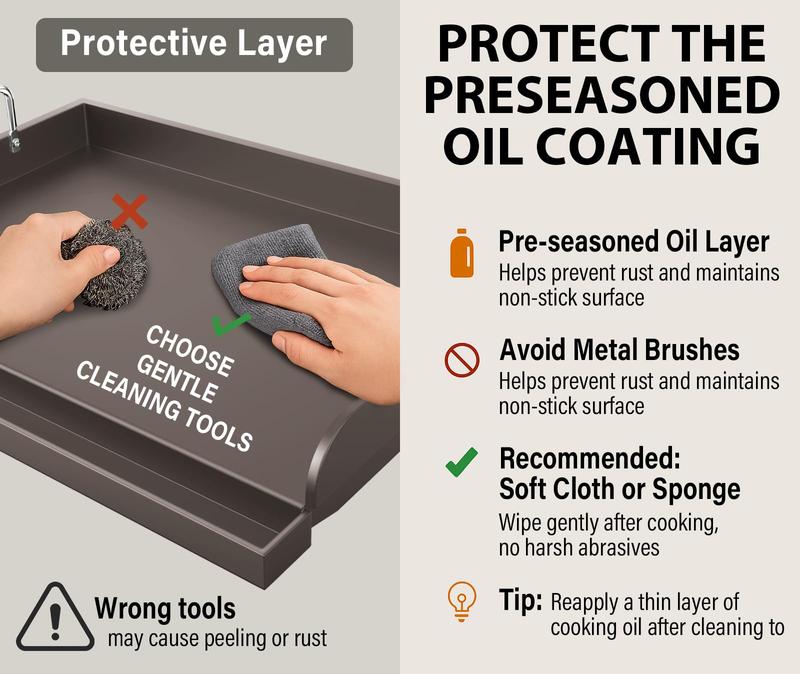 Uniflasy Cast Iron Griddle for Gas Grill Flat Top Griddle Insert for Outdoor Gas Grill, 25" x16" Cooking Skillet Plate Pan Teppanyaki Perfect for Healthy Cooking, Parties & Camping