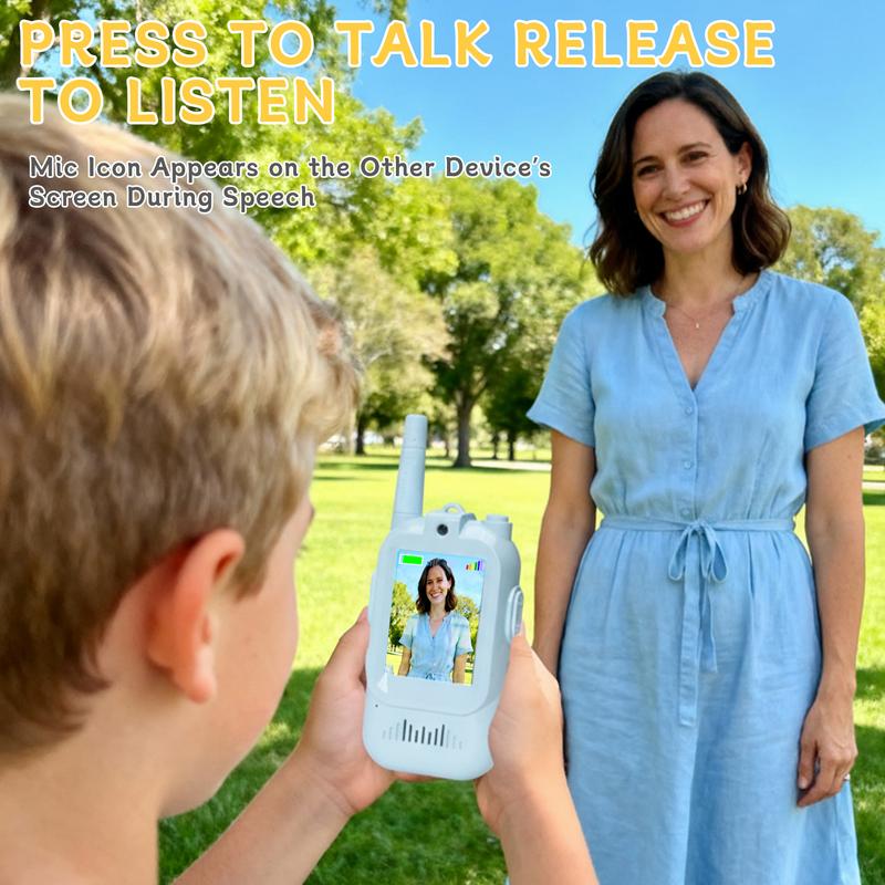 Kids Video Walkie Talkies Toys 2 Pack Long Range Communication with Camera Ideal for 3-12 Year Olds Colorful Audio for Outdoor Indoor Play Holiday Christmas Gifts Video call intercom Christmas Sock Filler