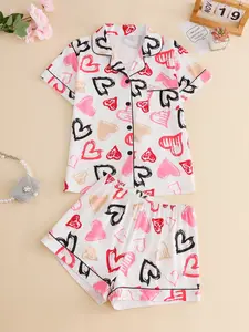 Pajamas Short Sleeve Set for Comfortable Sleepwear Soft Fabric Cozy Nightwear Ideal for Everyday Wear Pajamas Short Sleeve Set for Comfortable Sleepwear Soft Fabric Cozy Nightwear Ideal for Everyday Wear