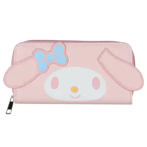 Hello Kitty and Friends My Melody Wallet 3D Ears Saffiano Faux Leather Zip Around Clutch
