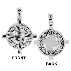 Saint Brigids Cross with Celtic Sterling Silver Pendant TMD420
