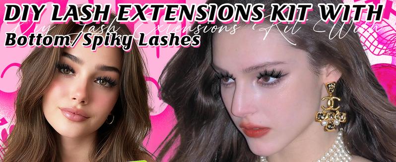 MilyBest 4Style Mini Boxes,1 Set Mixed Length Individval Eyelash Extensions Kit,Self Grafting False Eyelashes with Tweezers&Glue&Remover,Prefessional Eye Makeup Accessories for Women