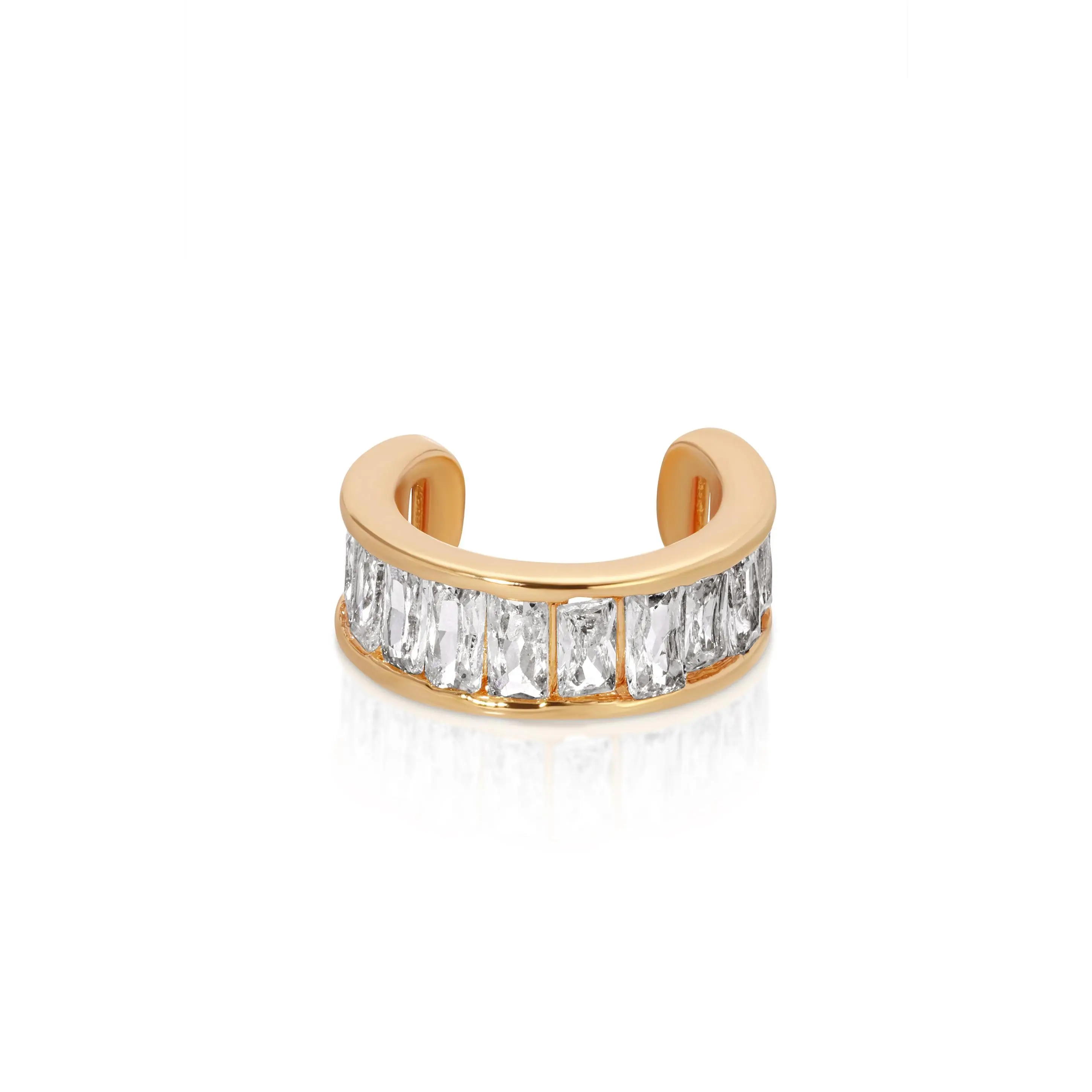 Crystal Ear Cuff – 18K Gold Plated No Piercing Ear Cuff with Cubic Zirconia | Minimalist Sparkle Jewelry for Women