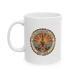 (Sale up to 55% + Freeship) CTT Oil Exploration & Cattle Logo Ceramic Mug | 11oz 15oz