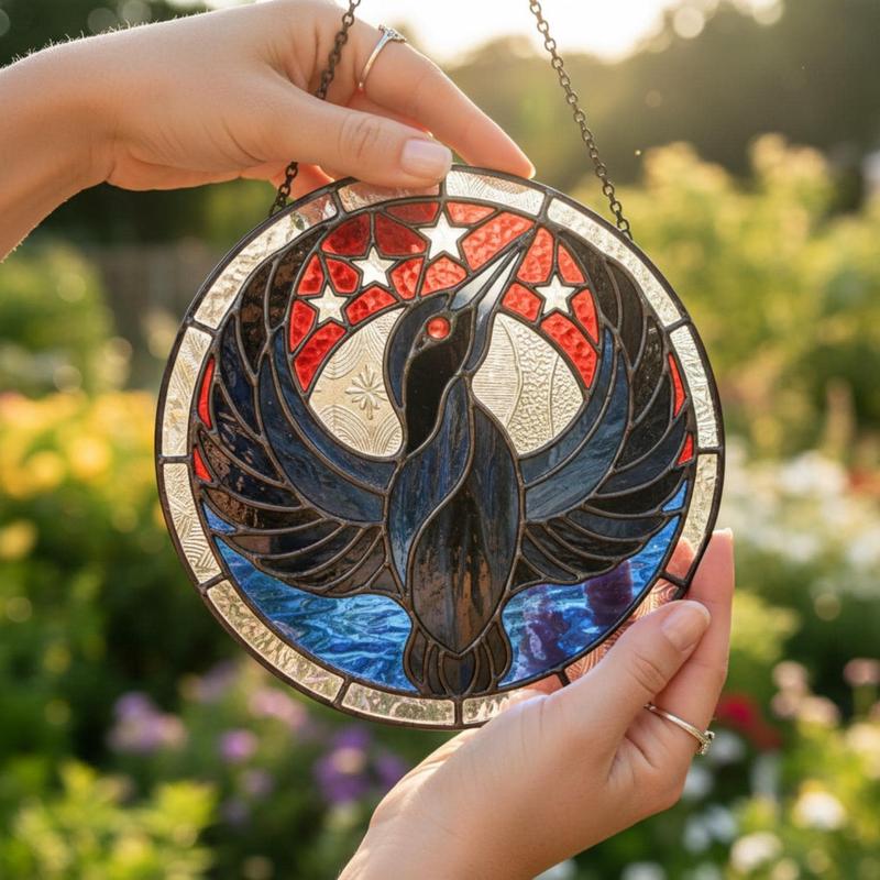 Rebel Loon Stained Glass Suncatcher, Minnesota Resistance Rebel Style Art, Natural Home Decor