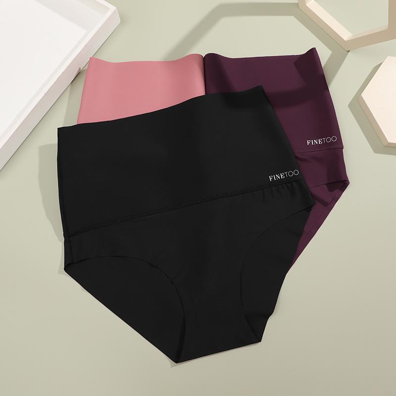 FINETOO Underwear for Women High Waisted Spandex Minimlist  Panties Nylon Comfort Seamless Smooth Bridal Lingerie 4PCS  S-XXXL Elastic