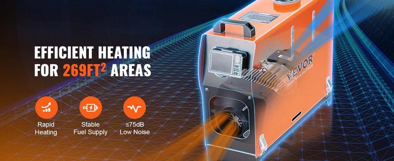 VEVOR Diesel Air Heater All-in-one 12V 8KW Bluetooth App LCD for Car RV Indoors furnace warmer