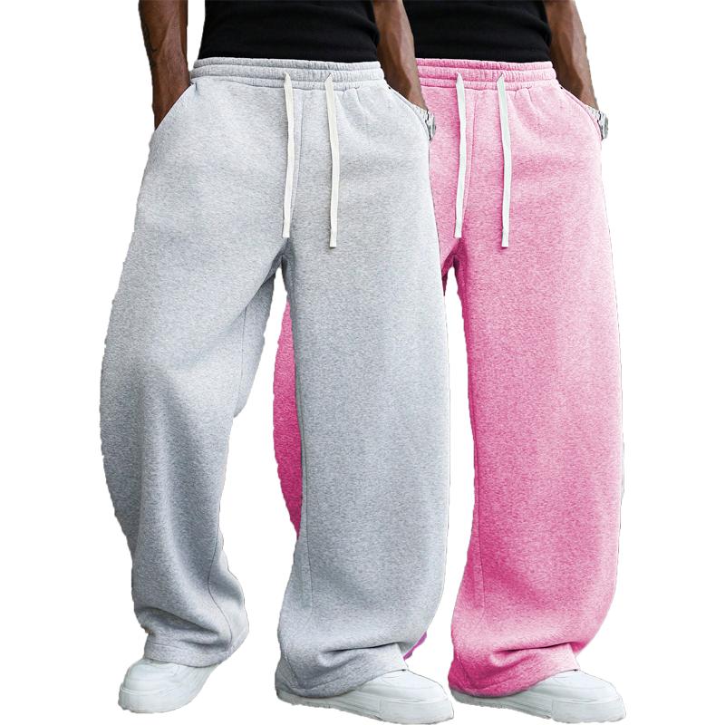 Men’s Solid Fashion Sweatpants, Versatile Year Round Wear, Ideal for Autumn and Winter, Wide Leg Straight Leg Casual Street Dance Pants, Comfortable Winter Home Pants, Plus Size Casual Sports Pants with Rivet Design, Fashionable and Versatile Durable Unis