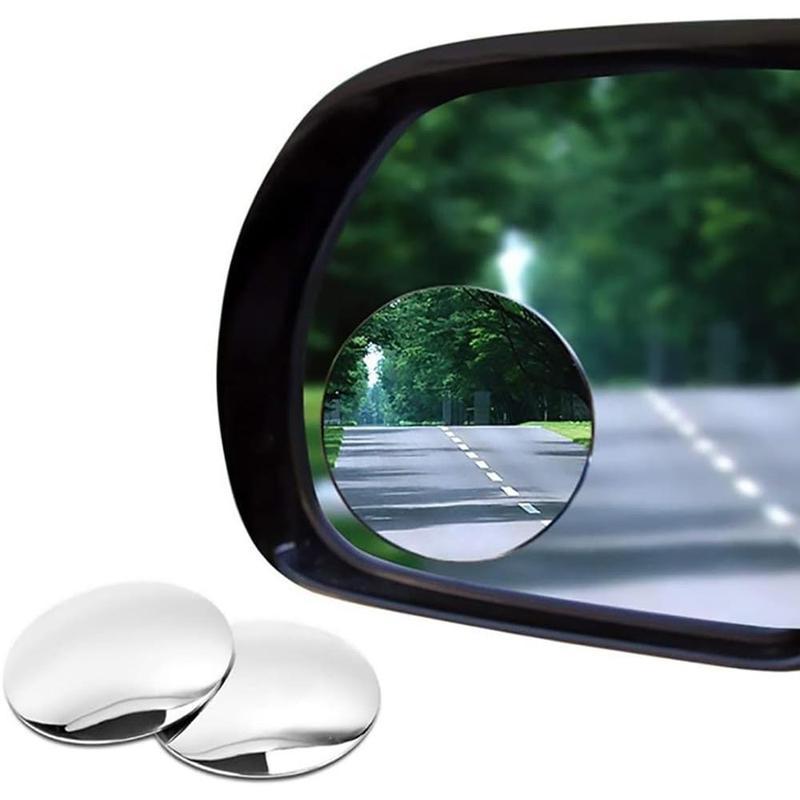 Blind Spot Car Mirror 2 Pack-2 Inch Round Rear View Convex Mirrors for Cars/SUVs/Motorcycles/Trucks/Trailers/Snowmobi les/Bicycles/RVs/Boats/Golf Carts with Rust Resistant Frame-HD Real Glass