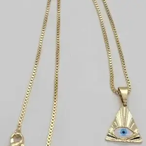 Brand NEW  Brazilian 18k Gold Filled Eye Of Providence Necklace
