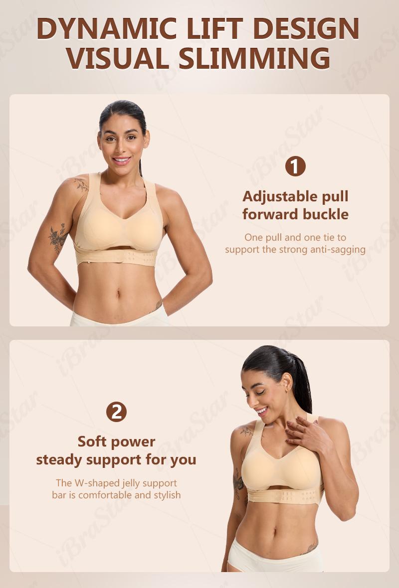 【Postural correction】Wireless Full Coverage Sports Bra for Women - Soft Breathable, Non-Removable Cups | Beige Activewear for Yoga, Gym & Daily Uses Must-Have for Your Wardrobe