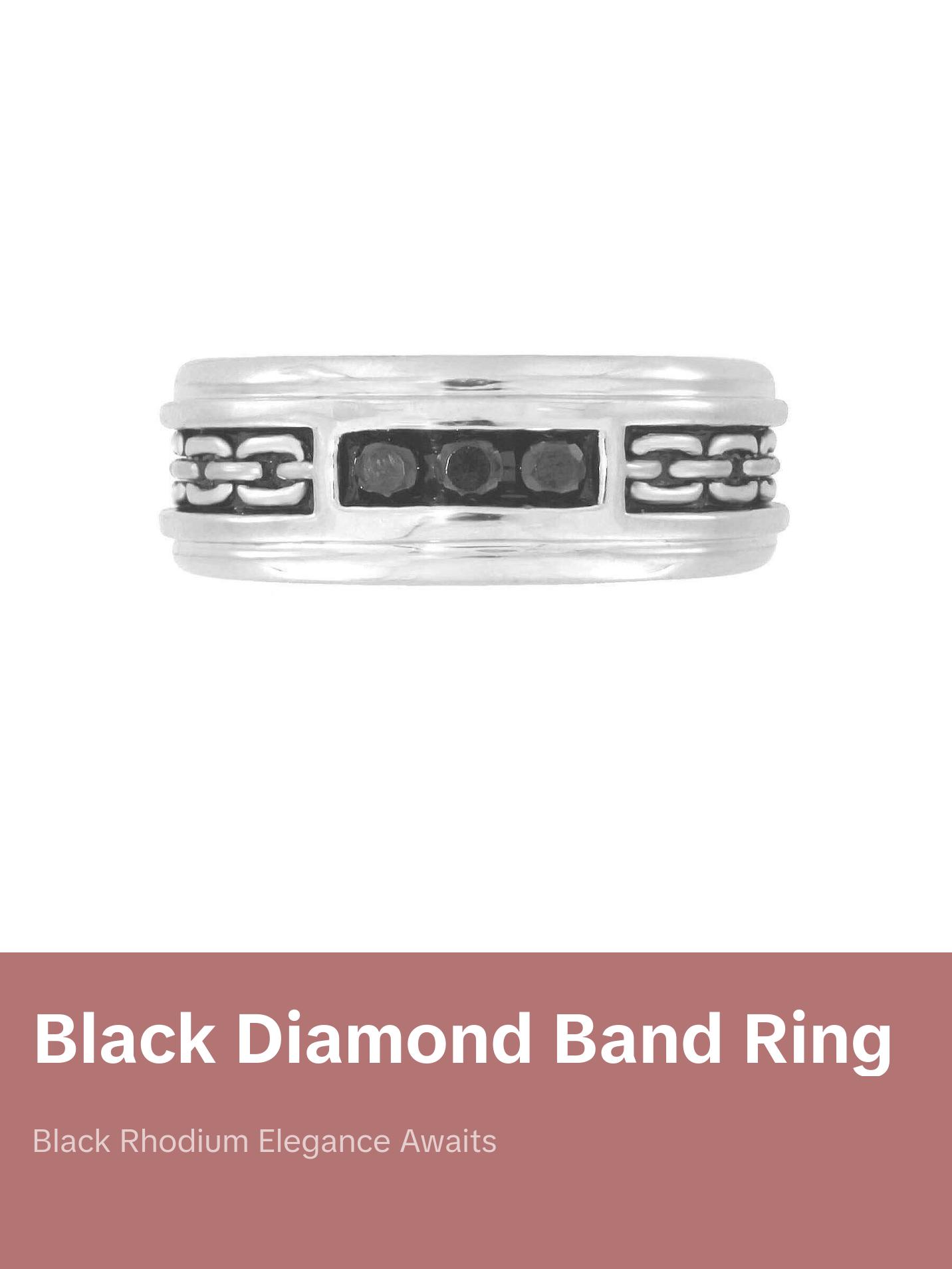 SilveRado™ for Mens 1/4 Carat T.W. Black Diamond Sterling Silver Textured Band Ring for Men