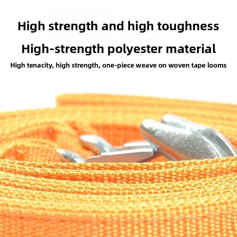 Car Tow Strap, 4m, 5-Ton, Double-Layer Thickened, with Portable Bag, Off-Road Towing Rope, Winch Cable, Recovery Strap