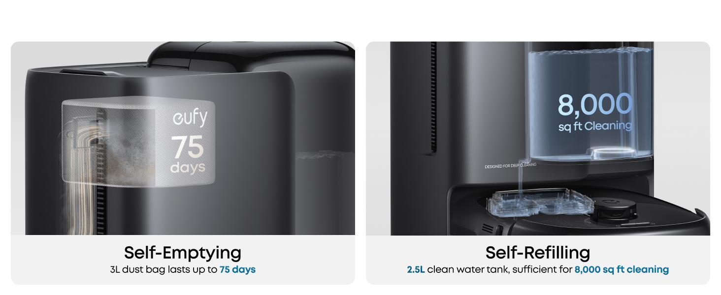 eufy E25 Omni Robot Vacuum and Mop Combo,HydroJet System, 20,000Pa Turbo Suction, Zero-Tangle Design, Edge-to-Corner Deep Cleaning, Obstacle Avoidance, Auto-Empty & Self-Cleaning All-in-One Station