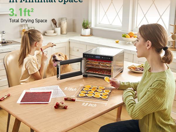 COSORI Food Dehydrator for Jerky, 480W Dehydrated Dryer, 5 Stainless Steel Trays, 48H Timer, Temperature Control, for Herbs, Meat, Fruit, and Yogurt COSORI Food Dehydrator for Jerky, 480W Dehydrated Dryer, 5 Stainless Steel Trays, 48H Timer, Temperature Control, for Herbs, Meat, Fruit, and Yogurt