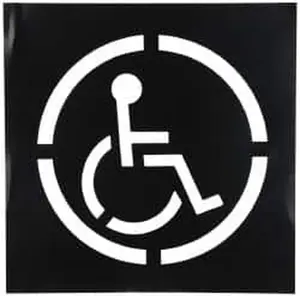 C.H. Hanson Plastic Wheelchair Icon Stencil - 15 in Diameter Characters, 20x20 in Overall Size, UNSPSC: 44111801 (12416)
