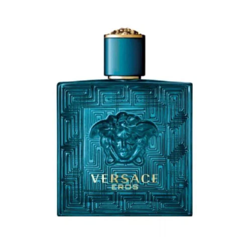 Versace Eros Eau de Toilette for Men 3.4 oz 100ml Spray Tester Bottle Bold Iconic Fragrance with Mint Green Apple Lemon Tonka Bean Geranium Vanilla Notes Woody Citrus Amber