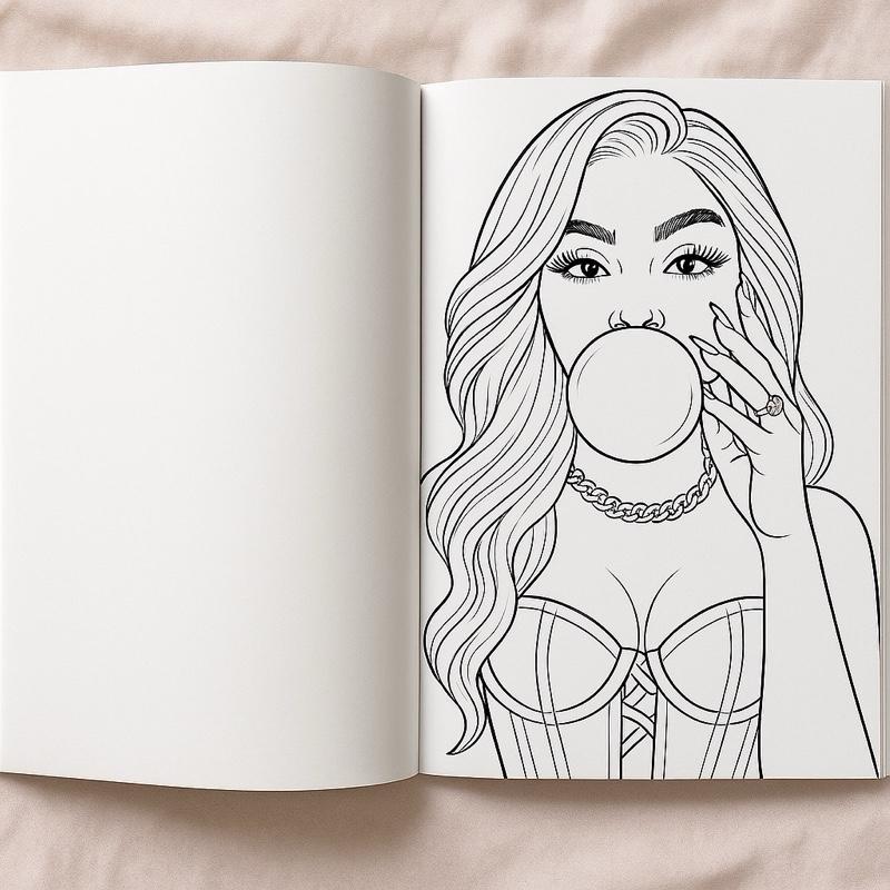 Baddies Color Too by Teona Franklin - 31 Page (PAPER BACK) Cover Adult Coloring Book with High-Quality Illustrations for Self-Care & Empowerment