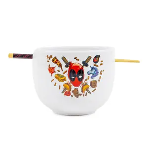 Marvel Deadpool Icons 20-Ounce Ramen Bowl and Chopstick Set Marvel Deadpool Icons 20-Ounce Ramen Bowl and Chopstick Set