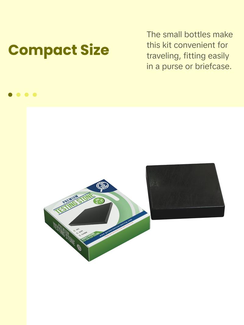 JSP 18K Gold Jewelry Acid Test Kit for Bars Coins Precious Metals w/ GTE Test Stone Fast Fun Accurate Karat Value Testing Solution - Engagement Ring