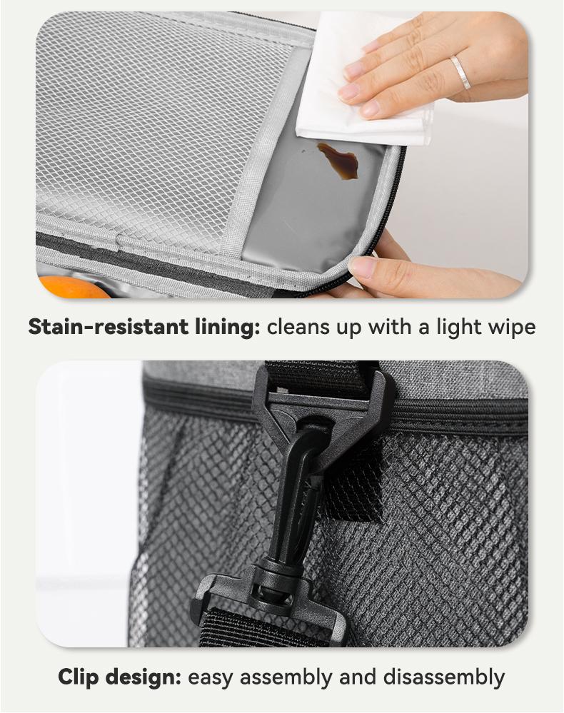 Insulated Lunch Bag for Women Men Reusable Lunch Box for Office Picnic Hiking Beach Leakproof Cooler Tote Bag Organizer with Adjustable Shoulder Strap for Adults