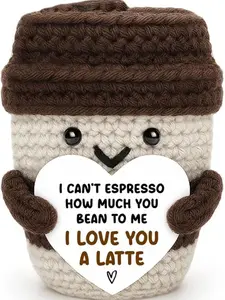 Valentine's Day Crochet Coffee Mug Gift for Her Him Boyfriend Girlfriend I Love You A Latte Coffee Lover Birthday Anniversary Decor