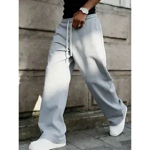 Men's knitting Solid Color Drawstring Waist Loose Fit Straight Leg Sports Pants,Versatile Casual Street Style Joggers,Plain Sweatpants,Suitable For Daily Menswear,Commuting,Going Out,Traveling,Basic Unisex Athletic Trousers,For Spring/Summer/Autumn/Winter