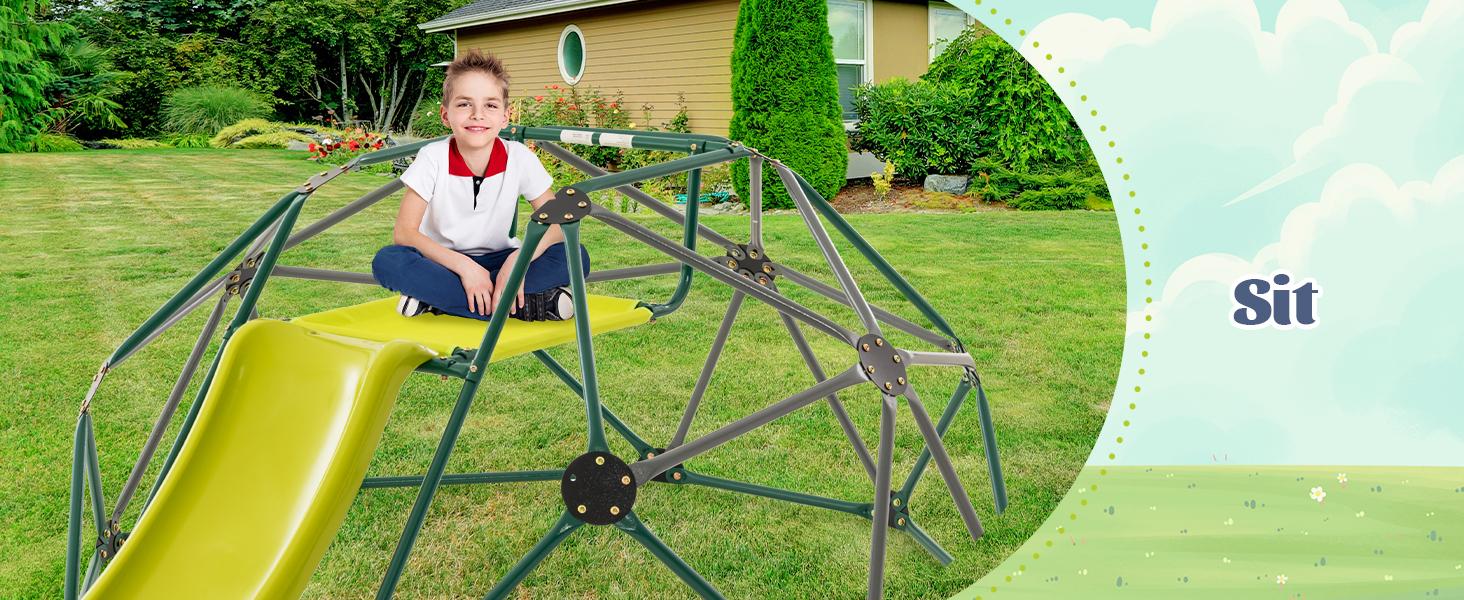 Costzon Kids Playground Climber, 2 in 1 Indoor Geometric Dome Climber Set, Metal Jungle Gym Monkey Bar Climbing Toys Father's Day Gift Costzon Kids Playground Climber, 2 in 1 Indoor Geometric Dome Climber Set, Metal Jungle Gym Monkey Bar Climbing Toys Father's Day Gift