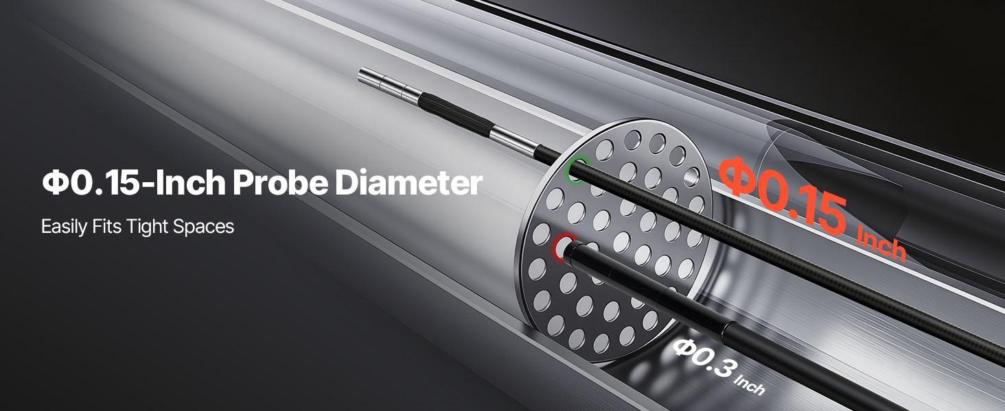 【Summerfinds】VEVOR 2-Way Articulating Endoscope, 1080P HD Lighted Waterproof Industrial Borescope with 0.15-inch Ultra-Slim Articulated Probe, 4.9FT Flexible Snake Scope for Car Automotive Engine Wall Inspection, Endoscope Borescope