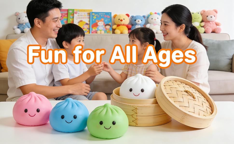 Glitter Dumpling, 8 cm in Diameter Dumpling Squishy, Rainbow Dumplings, Cute Anxiety Relief Fidget Toy, with Steamer Box,Soft Squeeze Decompression Dough for Adults