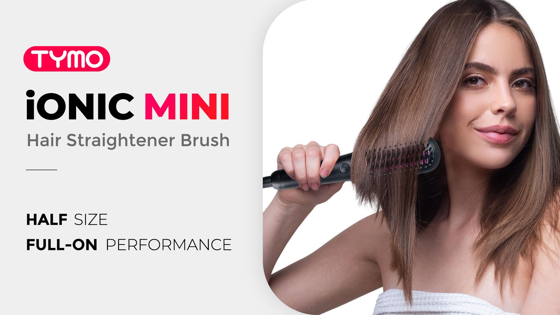 TYMO iONIC MINI-Hair Straightener Brush - Lightweight and Comfortable handle muk straightener Straightening Comb Straightening Iron