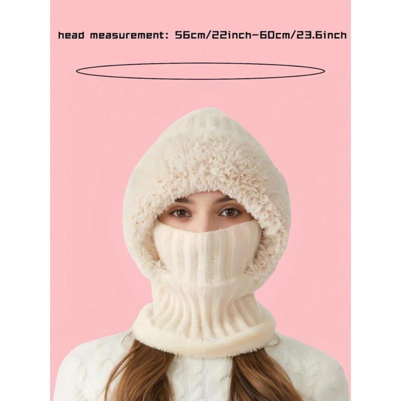 Women's Solid Color Pom Pom Decor Beanie Hat, Casual Warm Thickened Knit Hat for Fall & Winter, Fashion Accessories for Women & Girls Bonnet With Bunny Ears Bonnet Women's Solid Color Pom Pom Decor Beanie Hat, Casual Warm Thickened Knit Hat for Fall & Winter, Fashion Accessories for Women & Girls Bonnet With Bunny Ears Bonnet