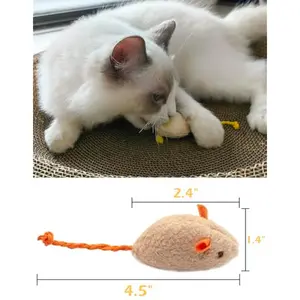 Cat Mice Toy 18-Pack Plush Catnip-Filled Mice Toys for Indoor Cats - Realistic Design, 9 Assorted Colors, 2 of Each, Value Pack