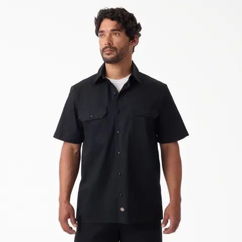 Dickies  Pro Series Work Shirt Man Cotton,Regular Fit Lightweight, Workwear Style Casual Fabric Menswear Short