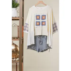 Pearl Patchwork Knit Top