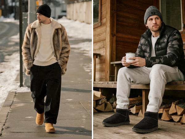 Bruno Marc Men's Winter Boots Cozy Suede Cold Weather Outdoor Casual Warm FuzzyClasic Short Boots winter boots fur boots boots for fall SpringStatements