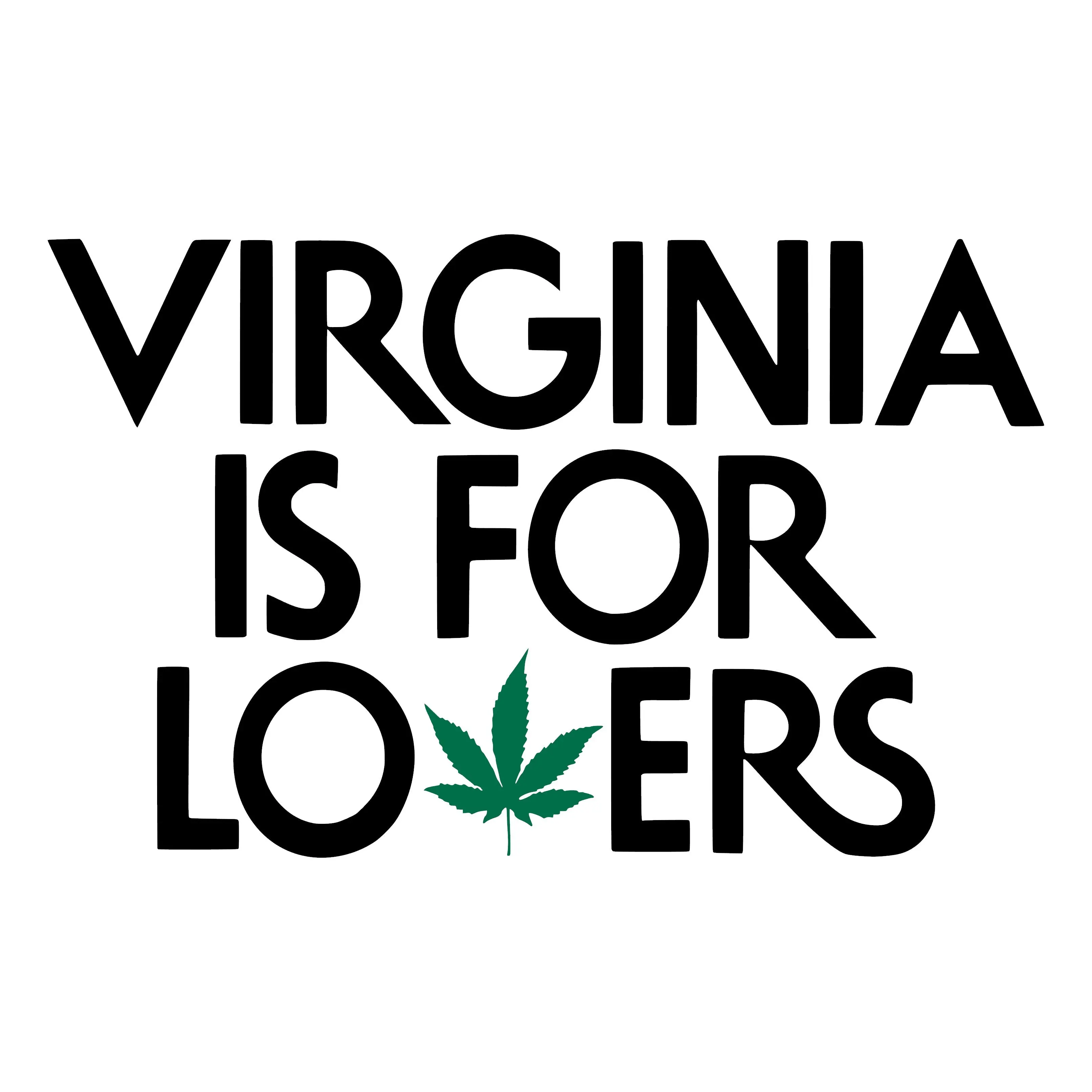 Virginia Is For Cannabis Lovers Vinyl Gloss Permanent Self-Adhesive Decorative Weed Leaf Decal Sticker, Easy-Apply, Outdoor-Safe for Home & Car Decor