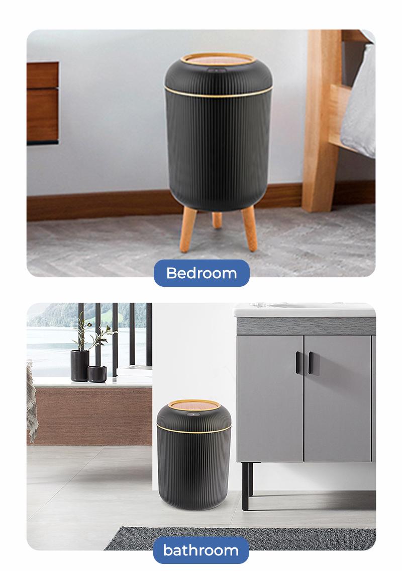 PUKOMC Smart Trash Can – Motion Sensor Touchless Bin, Auto Close Lid, Waterproof 2.6-Gal – Compact For Kitchen/Office