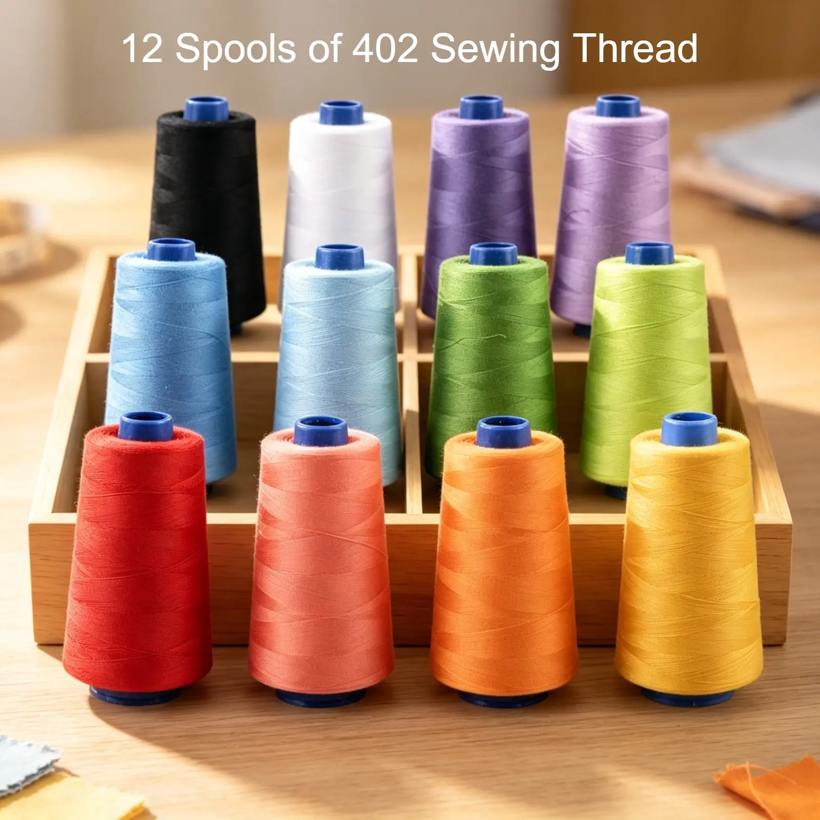 All-Purpose Polyester Sewing Machine Thread Set - 12 Spools, 3000yd Each, Craft Supplies - Beginner-Friendly for Home Sewing, Quilting & Repairs