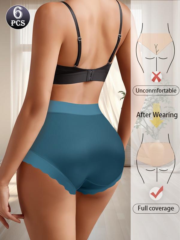 6 Pack Mid Waist Women'sBriefs,BreathableComfortable Soft Briefs,Elastic Hip LiftingBriefs, Fit Everyday Wear Elegant & Stylish DesignWomen's Briefs,M-XXL innersy woman breathable seamless panty cotton bikini waist brief Plus Mid-Rise Underwear
