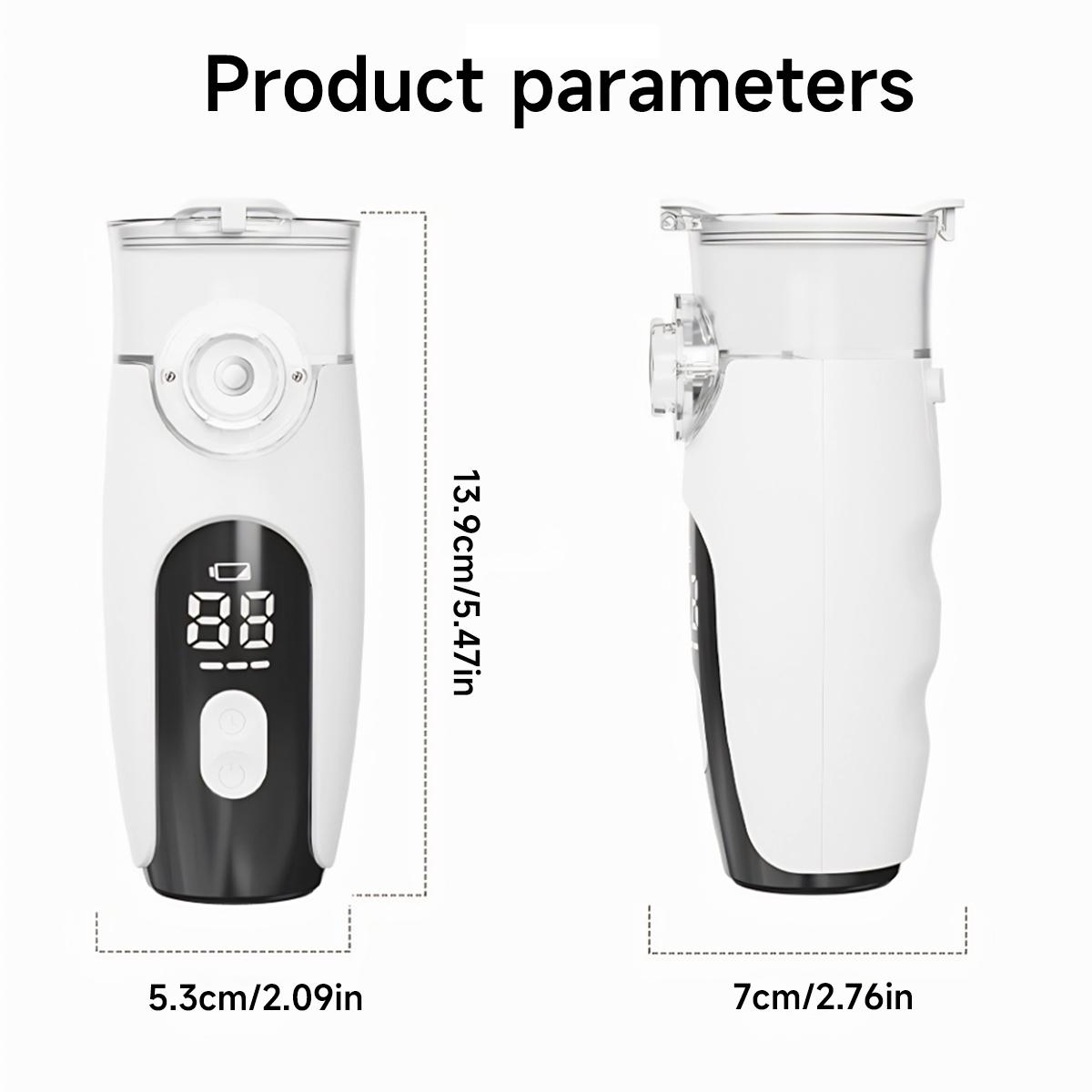 Fogepix Smart Nebulizer with Digital Display Portable Nebulizer for Adults and Kids, Rechargeable Mesh Nebulizer Machine for Breathing with Mouthpiece and Mask, Handheld Nebulizer for Travel and Home Use