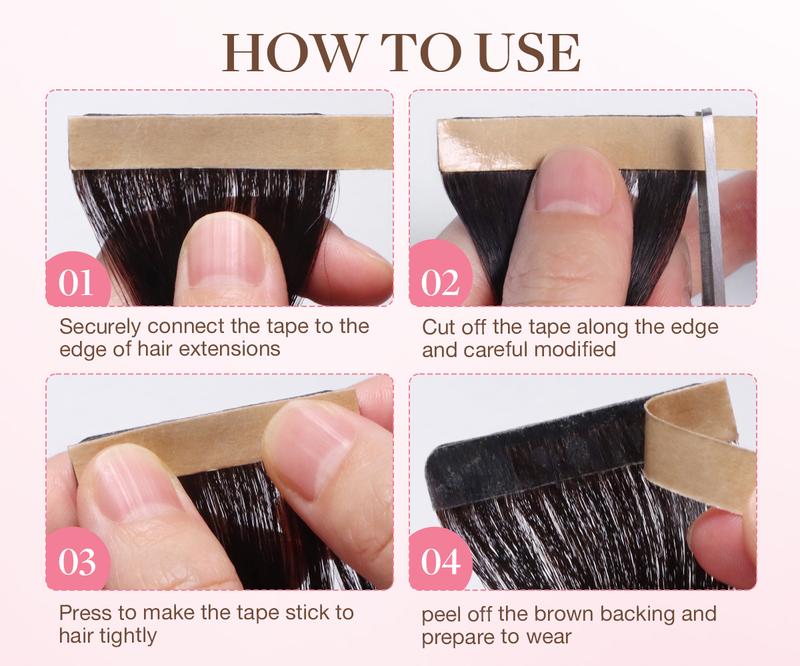 GOOGOO Hair Extension Tape Replacement for Tape in Hair Extensions Double-Sided Strong Hold Traceless Tape Roll, Reusable & Remountable