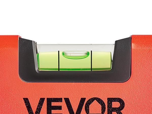 【toolupgrade】VEVOR Torpedo Type Level, 4-Piece 4/12/24/40 Inches Magnetic Leveler Tool Set, Aluminum Alloy with 3 Green Vials, Hanging Hole Box Beam for Construction Leveling Jobs on Metal Surfaces