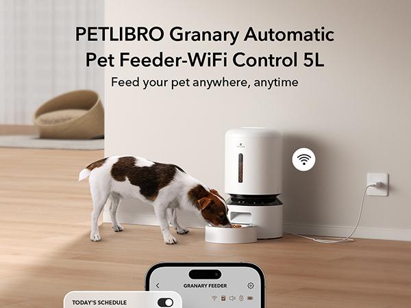 PETLIBRO Automatic Cat Feeder with Alexa,5G WiFi Automatic Pet Feeder with Freshness Preservation, 5L Timed Cat Feeder with Low Food Sensor, pet supplies