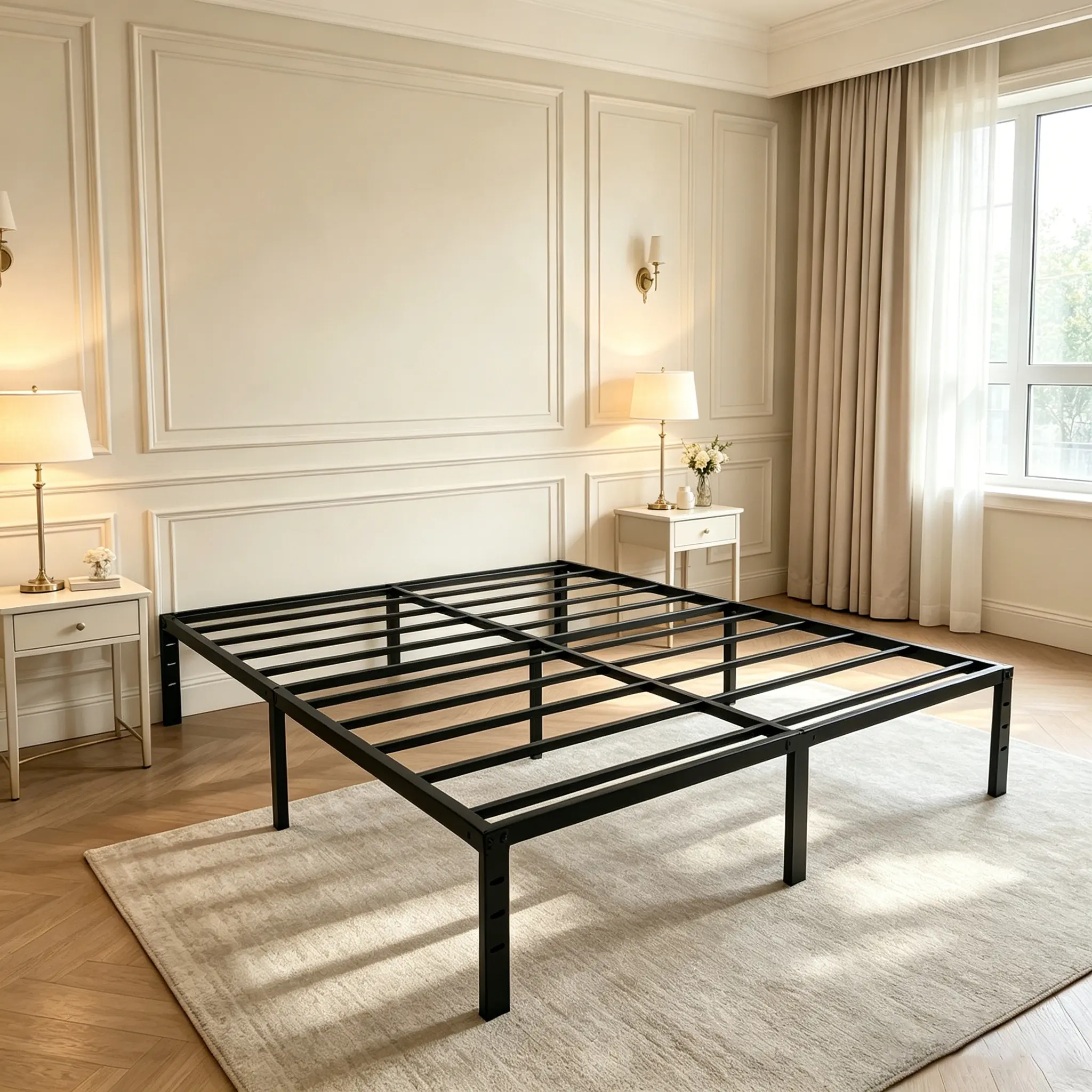 Edenza  Bed Frame, 14 16 18 Inch Heavy Duty Metal Platform Bed Frame  Size Support Up to 3500 lbs, No Box Spring Needed/No Shaking/Steel Slat Support/Noise Free/Easy Assembly Heavy Duty Twin Full Queen King Metal Bed Frame affordable  bed  frame summergar
