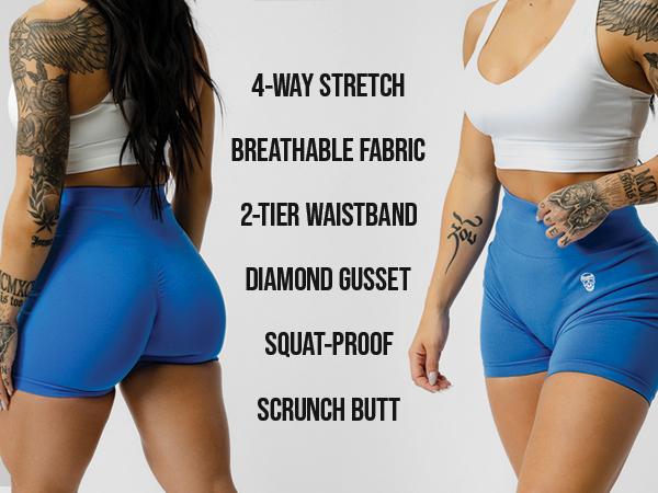 Gymreapers Infinity Seamless Gym Scrunch Shorts for Women 1 Pair Moisture Wicking Breathable Fabric Diamond Gusset Crotch Scrunch Back Two Tier Waistband High Waist Compression Fit Squat Proof Athletic Workout Shorts for Gym Training Fitness Gymreapers Infinity Seamless Gym Scrunch Shorts for Women 1 Pair Moisture Wicking Breathable Fabric Diamond Gusset Crotch Scrunch Back Two Tier Waistband High Waist Compression Fit Squat Proof Athletic Workout Shorts for Gym Training Fitness