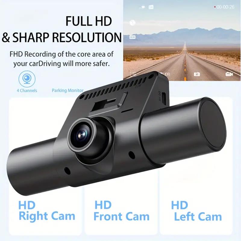 【Clearance Sale】4 Lens Car DVR | 1080P HD & Wide-Angle Night Vision | G-Sensor & Loop Recording — All-in-One Driving Recorder Set. dash dash cam front dashcam Camera shop camaras rear built-in Touch Dual MagSafe video hour park