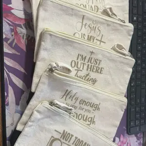 Bible Journaling Bag | Christian Zipper Pouch | Faith Over Everything | Scripture Makeup Bag | Bible Study Accessories Gift